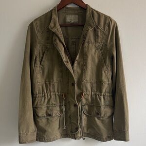 Hinge Olive Utility Jacket Drawstring Waist Cargo Small